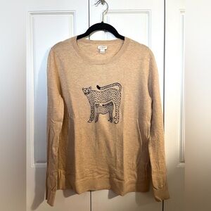 J.Crew Embroidered Cheetah Sweater